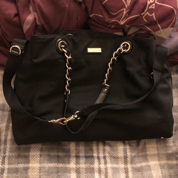 kate spade Bags Kate Spade Black Nylon Tote Purse Bag Worn Poshmark